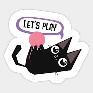 vintage-cat-lets play Sticker